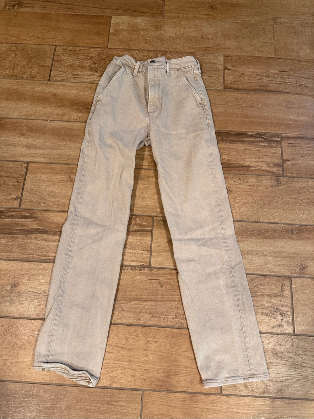 Abercrombie & Fitch Taupe Ultra High Rise Straight Jeans